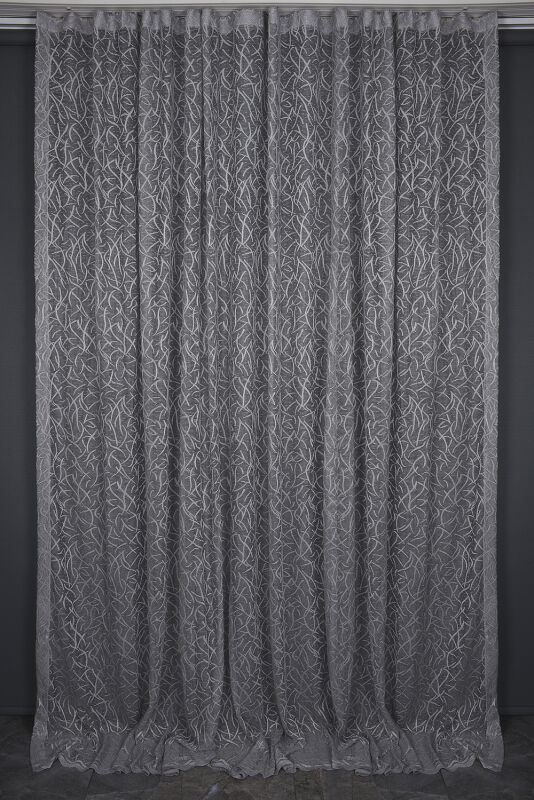 ÇALI MODEL GRİ RENK TEK KANAT PİLESİZ Fon Perde 300*260 cm - 5