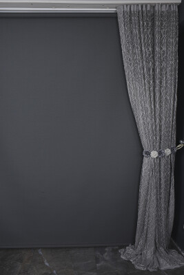 ÇALI MODEL GRİ RENK TEK KANAT PİLESİZ Fon Perde 300*260 cm - 8