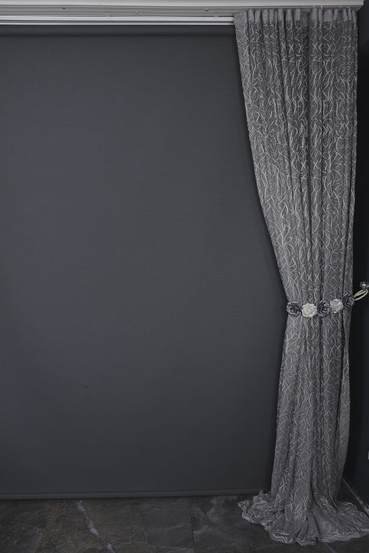 ÇALI MODEL GRİ RENK TEK KANAT PİLESİZ Fon Perde 300*260 cm - 8