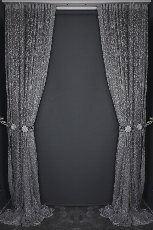ÇALI MODEL GRİ RENK TEK KANAT PİLESİZ Fon Perde 300*260 cm - 9