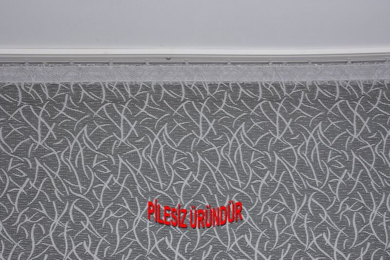 ÇALI MODEL GRİ RENK TEK KANAT PİLESİZ Hazır dikilmiş Fon Perde 150*260 cm - 5