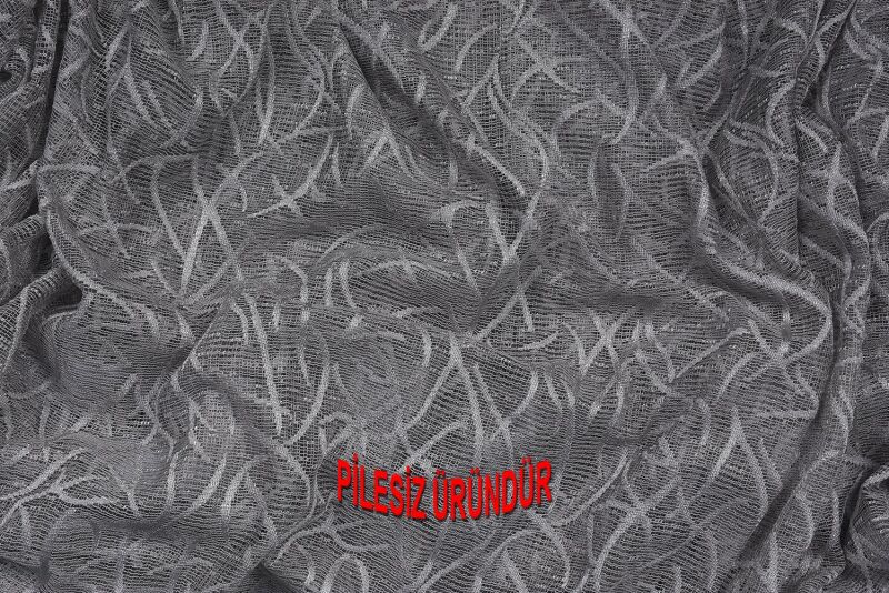 ÇALI MODEL GRİ RENK TEK KANAT PİLESİZ Hazır dikilmiş Fon Perde 150*260 cm - 7