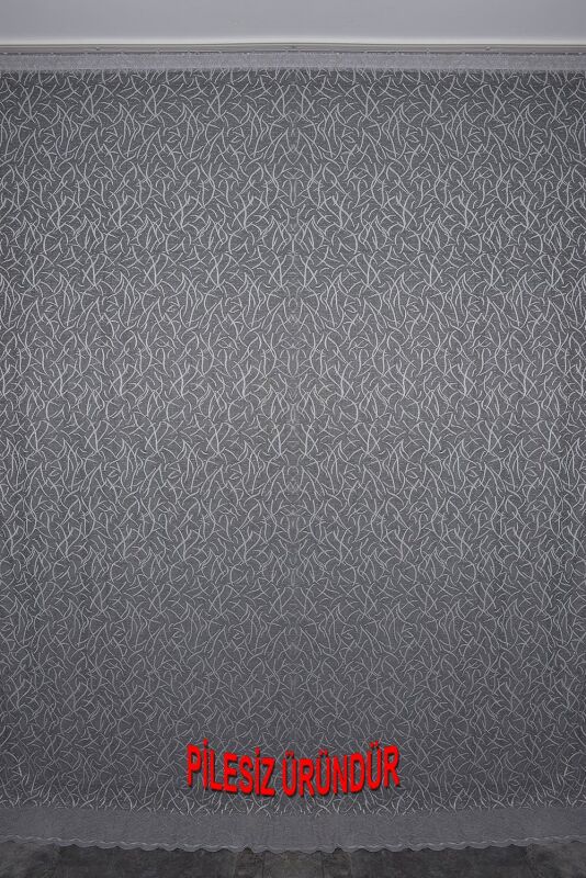 ÇALI MODEL GRİ RENK TEK KANAT PİLESİZ Hazır Fon Perde 200*260 cm - 1