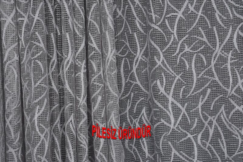 ÇALI MODEL GRİ RENK TEK KANAT PİLESİZ Hazır Fon Perde 200*260 cm - 4