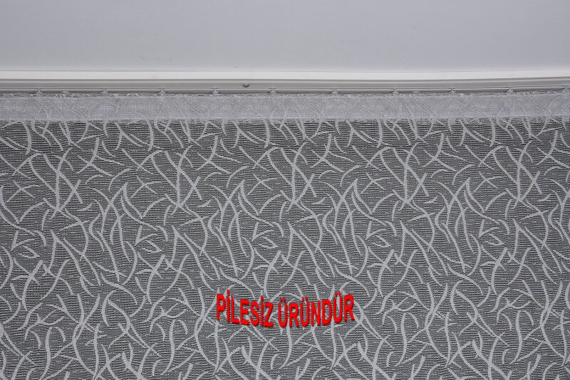 ÇALI MODEL GRİ RENK TEK KANAT PİLESİZ Hazır Fon Perde 200*260 cm - 5