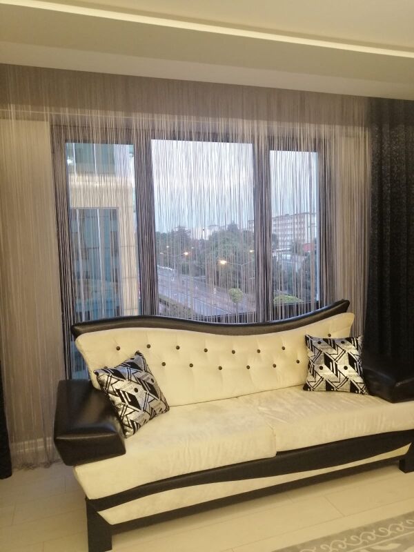 İP MODEL KREM RENK İP PERDE 180 Cm En 280 cm Boy 2 mm şeritler halinde hazır ip perde - 8