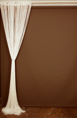 İP PERDE İNCE ZİNCİR KREM RENK EN 300 CM BOY 280 CM - 4