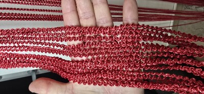 İP PERDE ÖZEL SERİ BUKLE KIRMIZI RENK (KORNİŞ+RUSTİK) EN 100 CM BOY 300 CM - 8