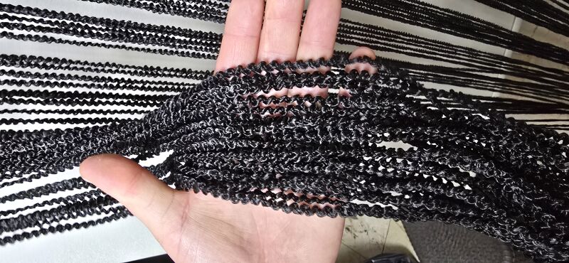 İP PERDE ÖZEL SERİ BUKLE SİYAH RENK (KORNİŞ & RUSTİK) EN 100 CM BOY 300 CM - 8