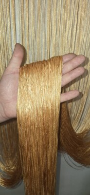 İP PERDE ÖZEL SERİ İNCE ZİNCİR AÇIK TURUNCU RENK (100 * 300) KORNİŞ VE RUSTİK KULLANIMLI - 8