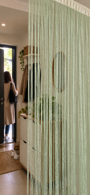 İP PERDE ÖZEL SERİ İNCE ZİNCİR FISTIK YEŞİLİ RENK (KORNİŞ+RUSTİK) EN 100 CM BOY 300 CM - 5