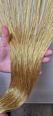 İP PERDE ÖZEL SERİ İNCE ZİNCİR GOLD RENK (100 EN 300 BOY) KORNİŞ VE RUSTİK KULLANIMLI - 8
