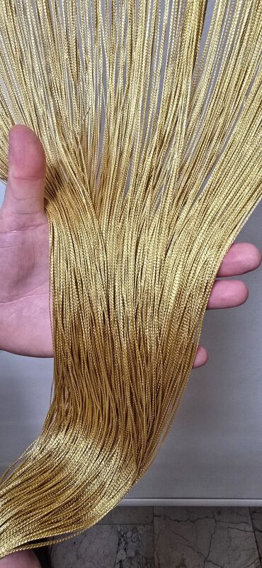 İP PERDE ÖZEL SERİ İNCE ZİNCİR GOLD RENK (100 EN 300 BOY) KORNİŞ VE RUSTİK KULLANIMLI - 8