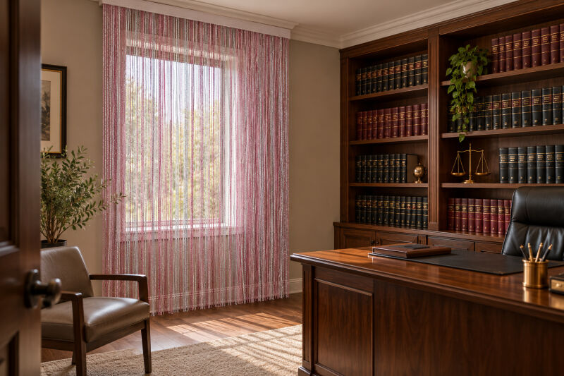 İP PERDE ÖZEL SERİ İNCE ZİNCİR GÜMÜŞ SİMLİ PEMBE-PUDRA-GRİ KARIŞIK RENKLER (100 * 300)&(K+R) - 5