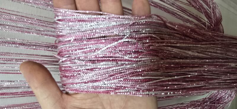 İP PERDE ÖZEL SERİ İNCE ZİNCİR GÜMÜŞ SİMLİ PEMBE-PUDRA-GRİ KARIŞIK RENKLER (100 * 300)&(K+R) - 8