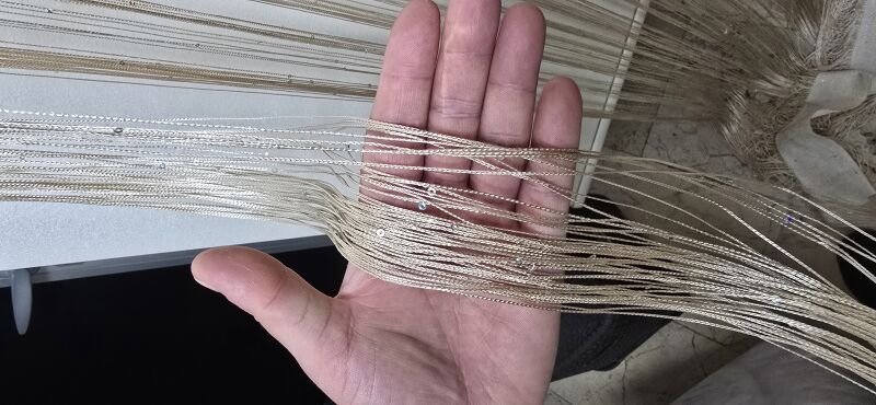 İP PERDE ÖZEL SERİ İNCE ZİNCİR PULLU VİZON RENK EN 100 CM BOY 300 CM KORNİŞ VE RUSTİK KULLANIMA MÜSAİT - 5