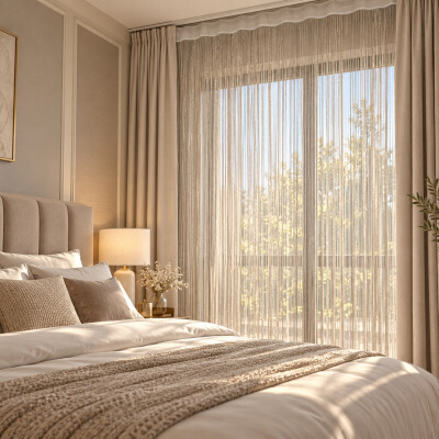 İP PERDE ÖZEL SERİ İNCE ZİNCİR VİZON EN 100 CM BOY 300 CM KORNİŞ VEYA RUSTİK KULLANILABİLİR - 6