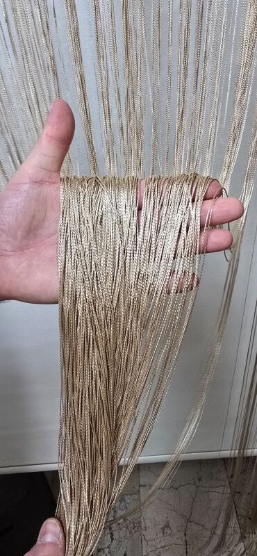 İP PERDE ÖZEL SERİ İNCE ZİNCİR VİZON EN 100 CM BOY 300 CM KORNİŞ VEYA RUSTİK KULLANILABİLİR - 8
