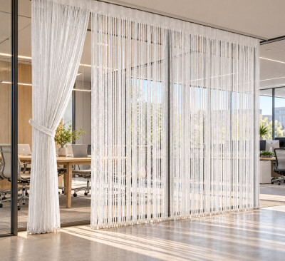 İP PERDE ÖZEL SERİ JİMBO ZİNCİR BEYAZ RENK EN 100 CM BOY 300 CM - 6