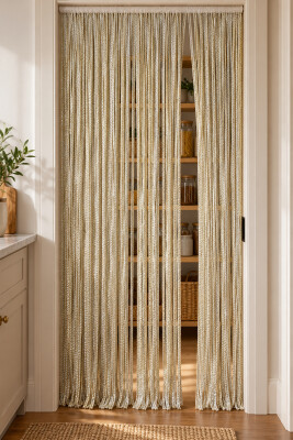 İP PERDE ÖZEL SERİ MEGA KALIN ZİNCİR GÜMÜŞ SİMLİ GOLD RENK (KORNİŞ & RUSTİK) EN 100 CM BOY 300 CM - 8