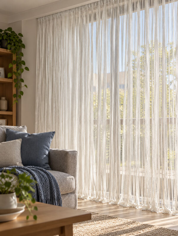 İP PERDE ÖZEL SERİ MEGA KALIN ZİNCİR KIRIK BEYAZ RENK (100 * 300) KORNİŞ VE RUSTİK KULLANIM - 8