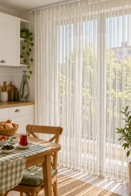 İP PERDE ÖZEL SERİ MEGA KALIN ZİNCİR KIRIK BEYAZ RENK (100 * 300) KORNİŞ VE RUSTİK KULLANIM - 9