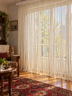 İP PERDE ÖZEL SERİ MEGA KALIN ZİNCİR KREM RENK (KORNİŞ & RUSTİK) EN 100 CM BOY 300 CM - 4