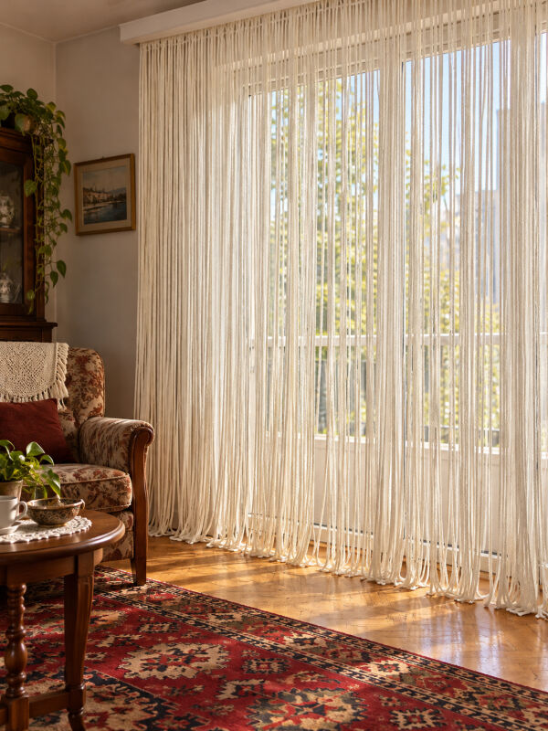 İP PERDE ÖZEL SERİ MEGA KALIN ZİNCİR KREM RENK (KORNİŞ & RUSTİK) EN 100 CM BOY 300 CM - 4