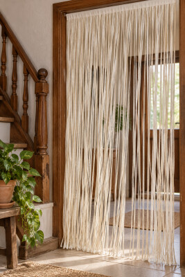 İP PERDE ÖZEL SERİ MEGA KALIN ZİNCİR KREM RENK (KORNİŞ & RUSTİK) EN 100 CM BOY 300 CM - 7