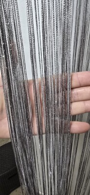 İP PERDE ÖZEL SERİ ZİNCİR GÜMÜŞ SİMLİ GRİ & ANTRASİT RENK (KORNİŞ+RUSTİK) EN 100 CM BOY 300 CM - 7
