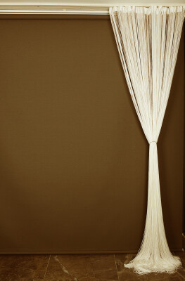 İP ZİNCİR KREM RENK RUSTİK EN 100 CM BOY 280 CM HAZIR İP PERDE - 10