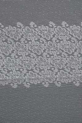 KDK 1260 DESEN GRİ RENK TEK KANAT Hazır dikilmiş Pileli Fon Perde 300*260 cm - 3