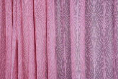 KDK 2580 DESEN PEMBE RENK TEK KANAT Hazır dikilmiş Pileli Fon Perde 300*260 cm - 2