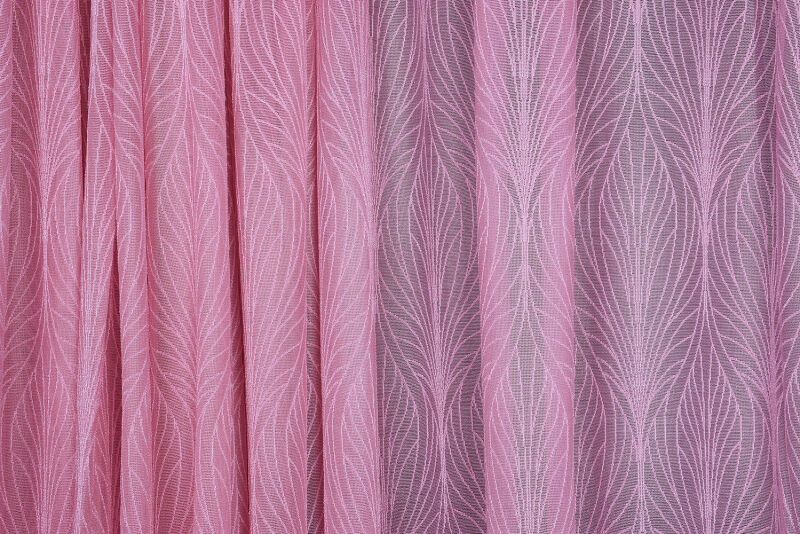 KDK 2580 DESEN PEMBE RENK TEK KANAT Hazır dikilmiş Pileli Fon Perde 300*260 cm - 2