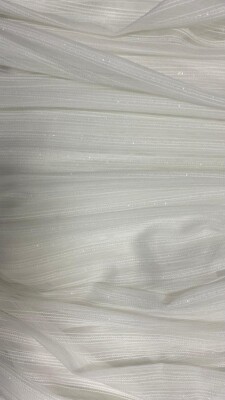 MAKARNA 550 MODEL SİMLİ KIRIK BEYAZ RENK HAZIR DİKİLMİŞ PİLELİ TÜL PERDE 300*260 - 1