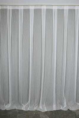 MAKARNA 550 MODEL SİMLİ KIRIK BEYAZ RENK HAZIR DİKİLMİŞ PİLELİ TÜL PERDE 300*260 - 6