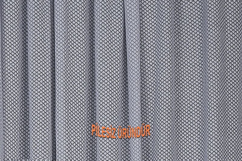 PETEK MODEL GRİ RENK TEK KANAT PİLESİZ Hazır dikilmiş Fon Perde 150*260 cm - 6