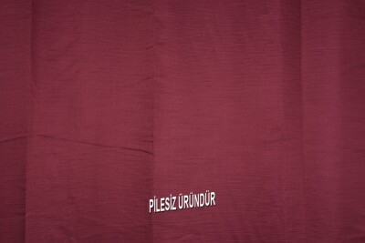 SATEN FONLUK PİLESİZ BORDO RENK TEK KANAT FON PERDE En 200 Cm Boy 260 Cm - 7