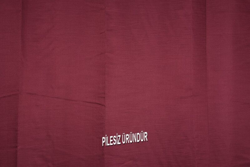 SATEN FONLUK PİLESİZ BORDO RENK TEK KANAT FON PERDE En 200 Cm Boy 260 Cm - 7