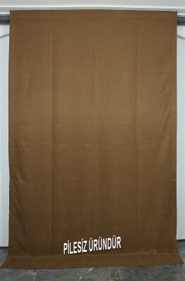 SATEN FONLUK PİLESİZ KAHVERENGİ RENK TEK KANAT FON PERDE En 200 Cm Boy 260 Cm - AKÇA TEKSTİL