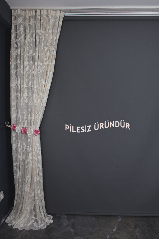 SULTAN 1 MODEL VİZON RENK PİLESİZ TEK KANAT Fon Perde 300*260 cm - 9