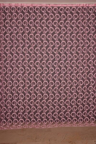 VAKKO MODEL PEMBE RENK İP PERDE HAZIR DÜĞMELERİ DİKİLMİŞ İP PERDE 300*270 cm - 2